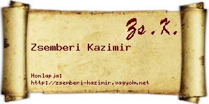 Zsemberi Kazimir névjegykártya